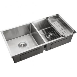 Cuba Dupla para Cozinha Gourmet Aço Inox 304 Tukano 86x44 cm Prata