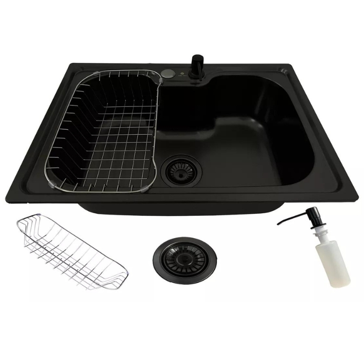 Cuba Gourmet Cozinha Aço Inox Com Acessórios 60x42cm Preta