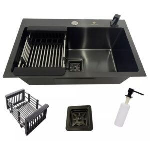 Cuba Gourmet Preto 60 x 40cm Aço Inox 304