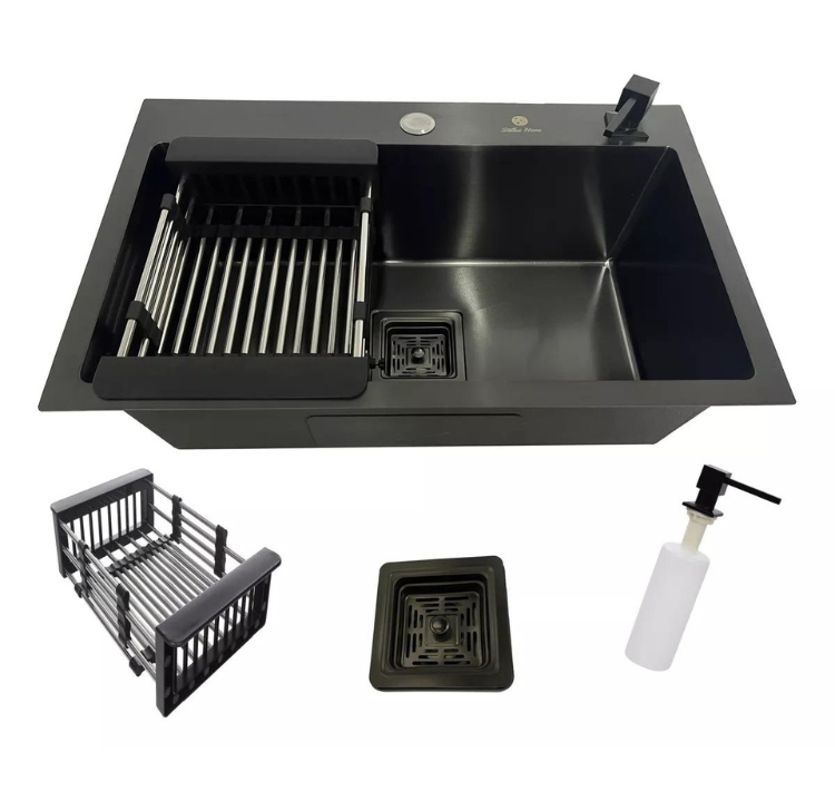 Cuba Gourmet Preto 60 x 40cm Aço Inox 304