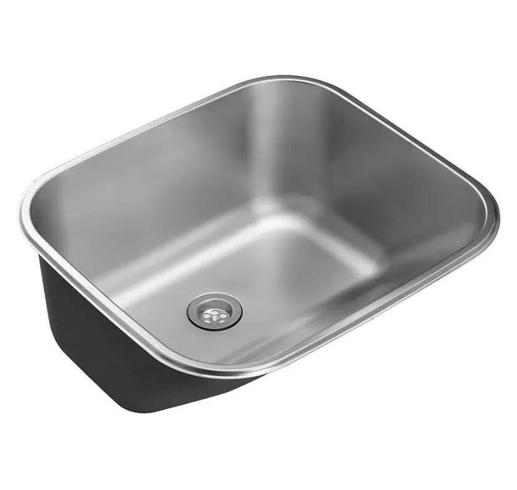 Tanque Inox 50x45 Cm Com Sifão Atikum Pingoo Cor Prata