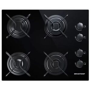 Cooktop 4 Bocas Brastemp Preto a Gás GLP