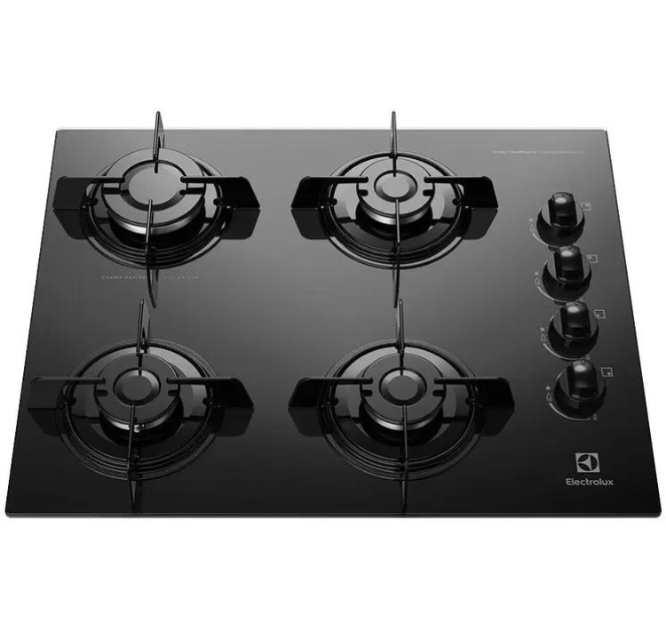 Cooktop 4 Bocas Electrolux a Gás GLP Preto