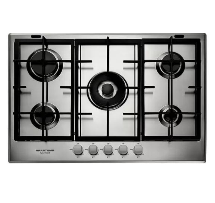 Cooktop 5 bocas Brastemp Gourmand Inox