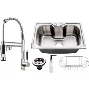 Kit Cuba Aço Inox C_ Torneira Flexível Gourmet Cozinha