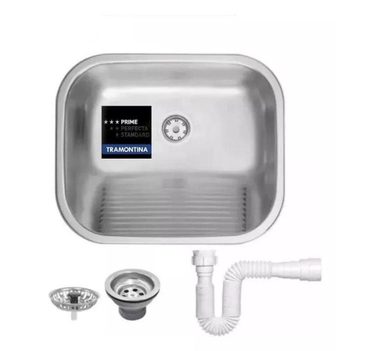 Tanque Grande Tramontina Inox Acetinado 50x40 +válvula+sif (3)