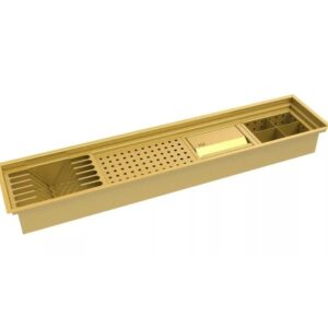 Calha Inox Dourado Úmida 90cm Com Tampa