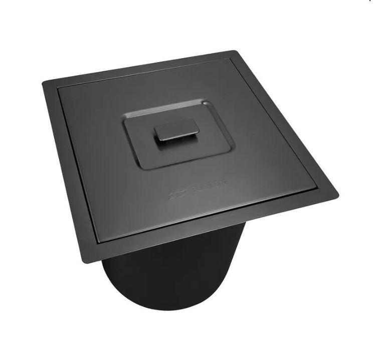 Lixeira Pia Cozinha Embutir Inox Preta 5 Litros Tubrax Cor Preto