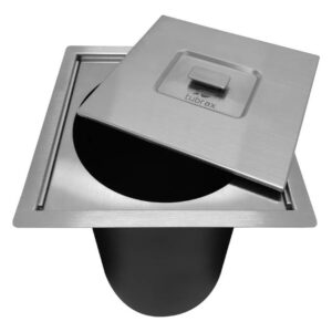 Lixeira Pia Cozinha Embutir Inox Quadrada 5 Litros Tubrax
