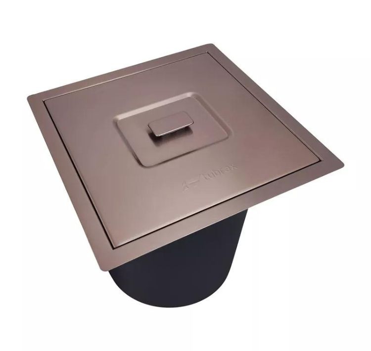 Lixeira Pia Cozinha Embutir Inox Rose 5 Litros Tubrax